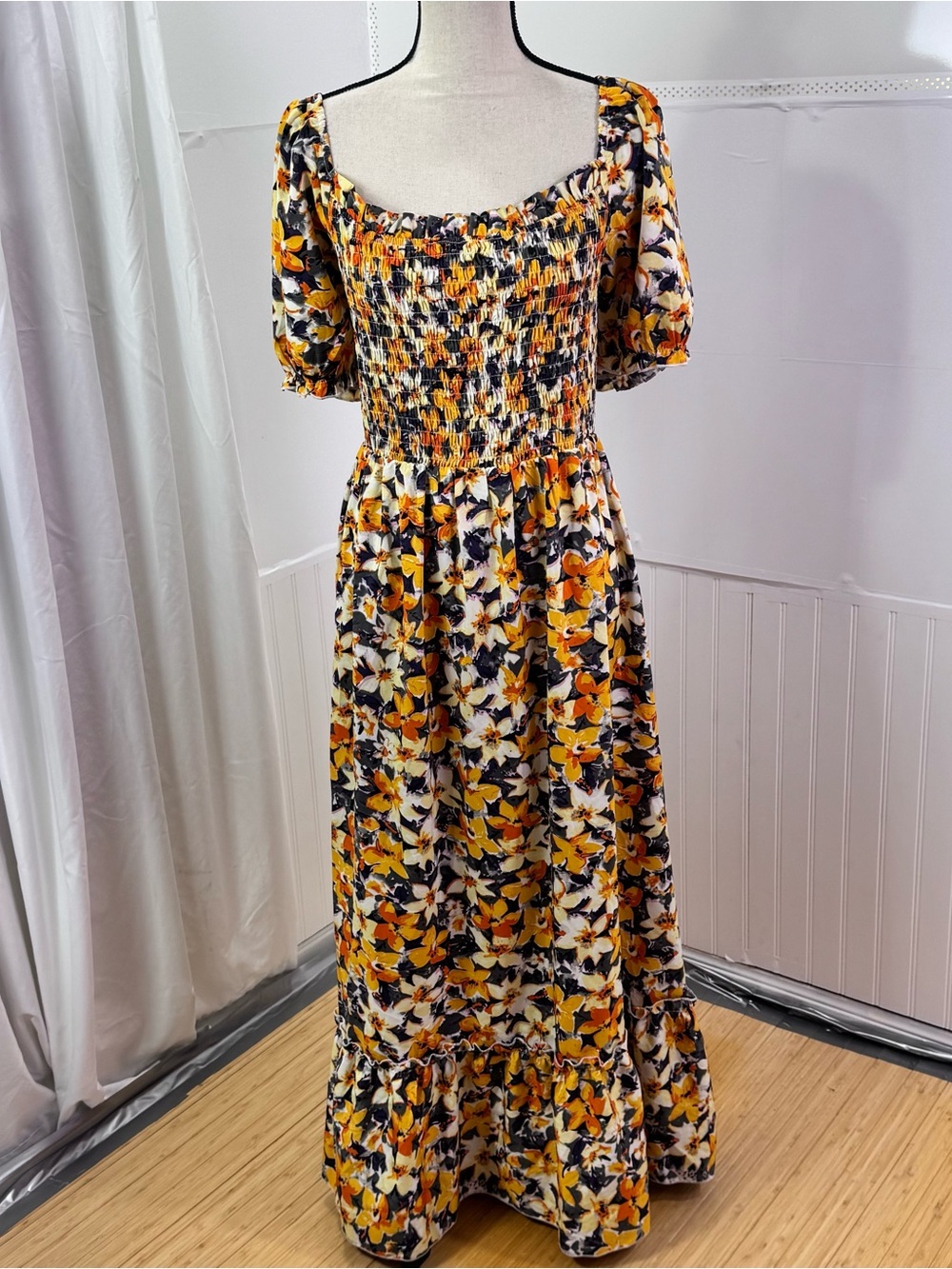 Agnes Orinda Maxi Dress 3X NWT Floral Smocked Boho Cottagecore